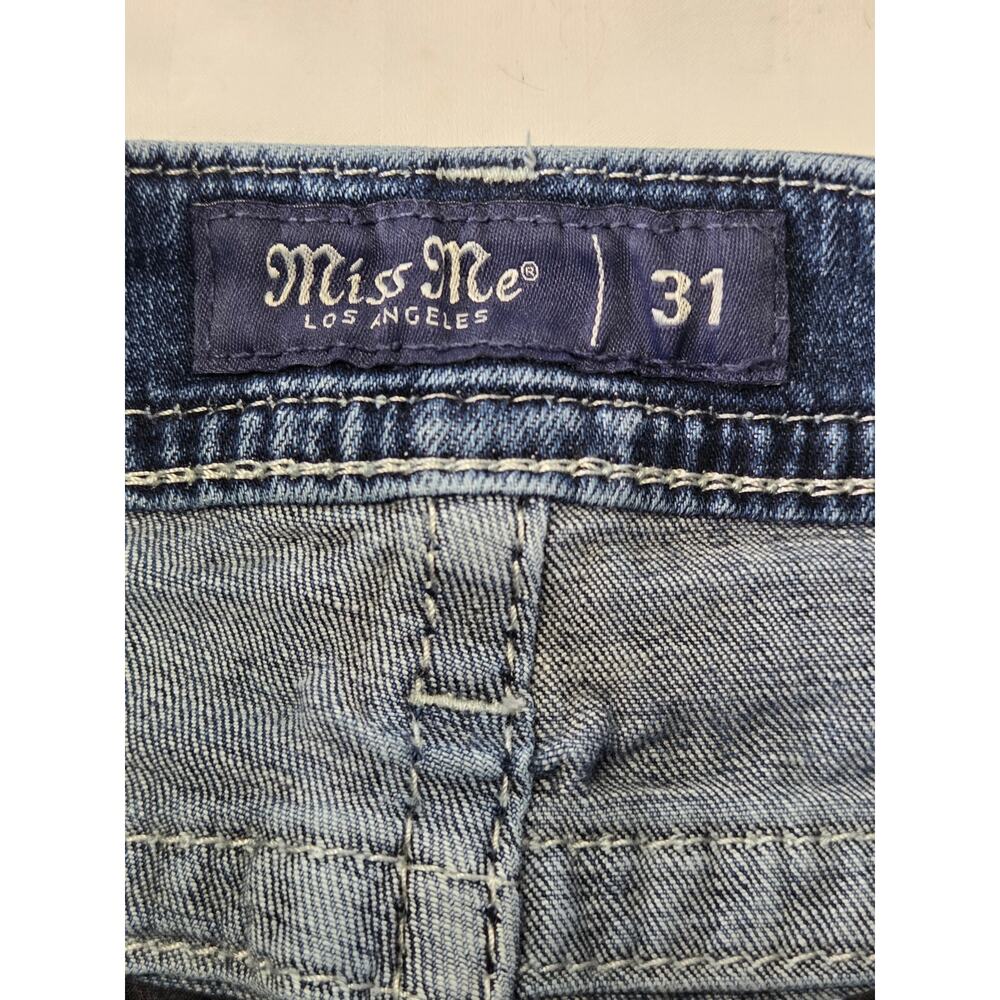 Miss Me Mid-Rise Bootcut Jeans Women Size 31 Embellished Pocket Stretch Blue - Picture 11 of 11